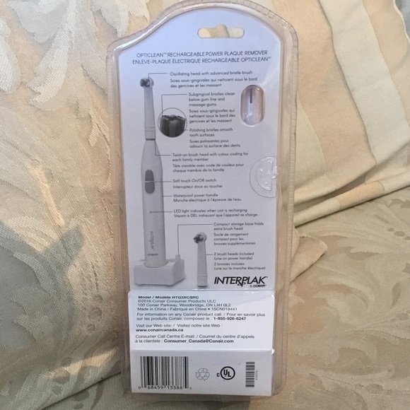 Interplak by Conair Toothbrush with 2 Brush Heads and Charger - NEW in box - Picture 2 of 3